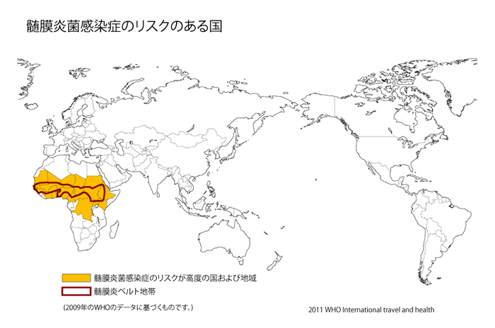 髄膜炎菌性髄膜炎発症エリア